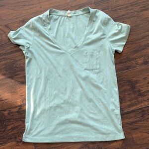 Wishlist Light Blue V-Neck Short Sleeve Top